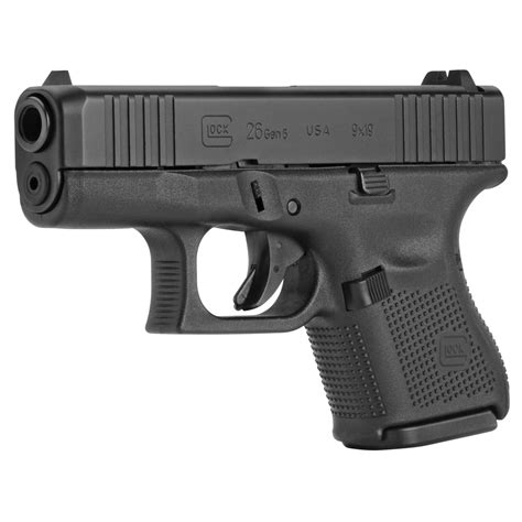 Glock G26, Gen5 FS, Sub-Compact 9mm Pistol, Black (UA265S201) - City ...