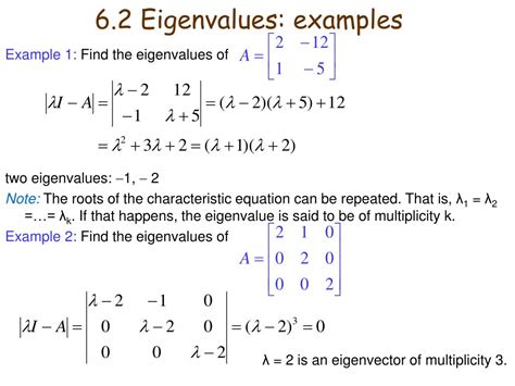 PPT - Chapter 6 Eigenvalues and Eigenvectors PowerPoint Presentation ...