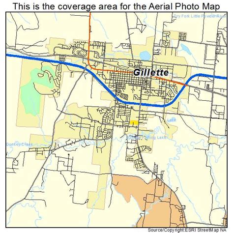 Aerial Photography Map of Gillette, WY Wyoming