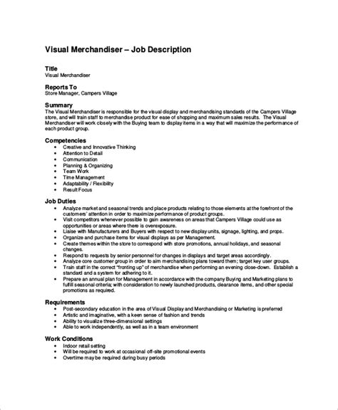 FREE 10+ Sample Merchandiser Job Description Templates in MS Word | PDF