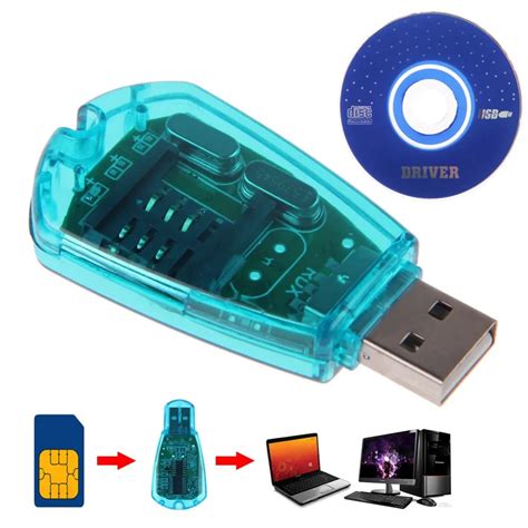 Hot sale ! Blue SIM Card Reader Copy/Cloner/Writer/Backup Kit SIM Card Reader GSM CDMA + CD ...