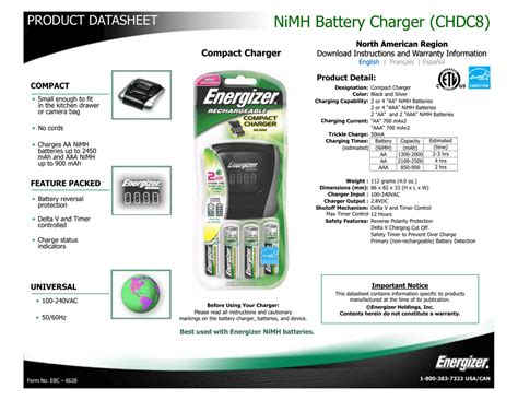 Introducir 41+ imagen energizer nimh battery charger aa aaa manual ...