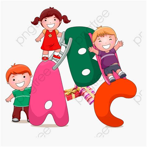 Transparent Clip Art Letters - Kids With Alphabet Clipart, HD Png Download , Transparent Png ...