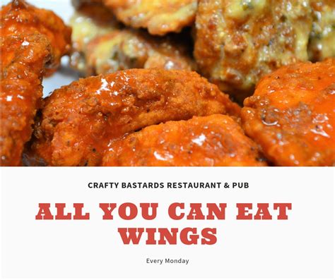 Monday – All You Can Eat Wings Crafty Bastards — Craft Beer Restaurant ...