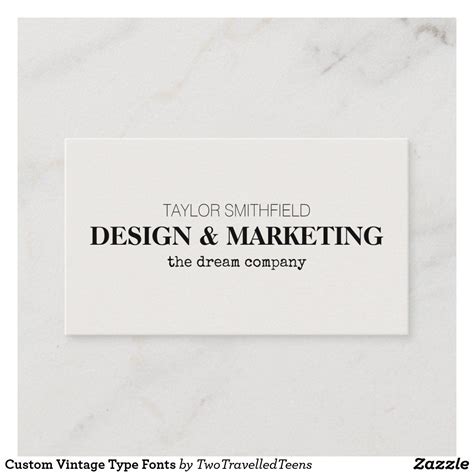 Custom Vintage Type Fonts Business Card | Zazzle | Vintage type, Font types, Custom