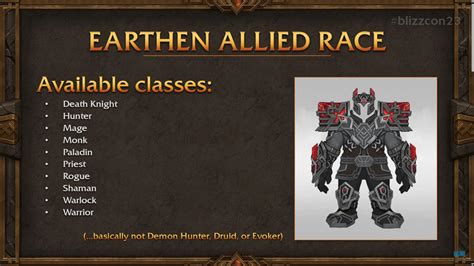 Earthen allied race classes : r/wow