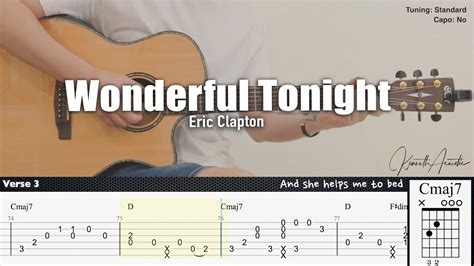 Wonderful Tonight - Eric Clapton | Fingerstyle Guitar | TAB + Chords + Lyrics - YouTube