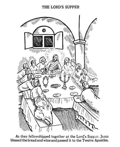 Bible Easter Coloring Pages - Bluebonkers 2 | The Last Supper Coloring ...