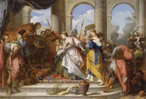 Solomon Welcomed by the Queen of Sheba Painting | Nicolas Vleughels Oil ...