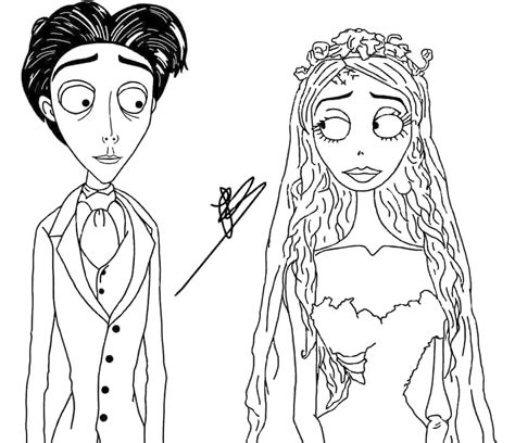 Sad Corpse Bride coloring page - Download, Print or Color Online for Free