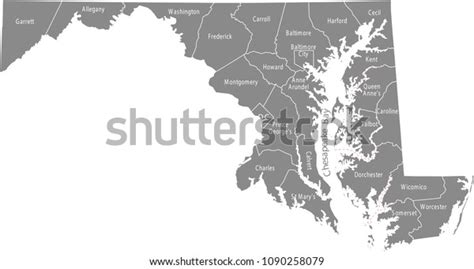 1.224 Maryland County Map Images, Stock Photos & Vectors | Shutterstock