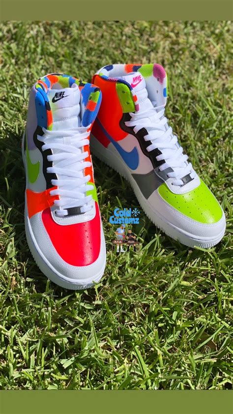 Custom Nike Air Force 1 High – “Neon Multi-Color” – Cold Society