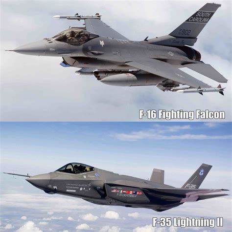 Comparison of F-16 Fighting Falcon VS F-35 Lightning II - Crew Daily