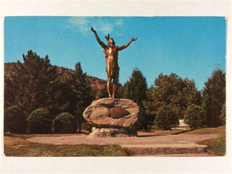 Indian Statue Mohawk Trail Charlemont, Massachusetts Chrome Postcard Unused | eBay