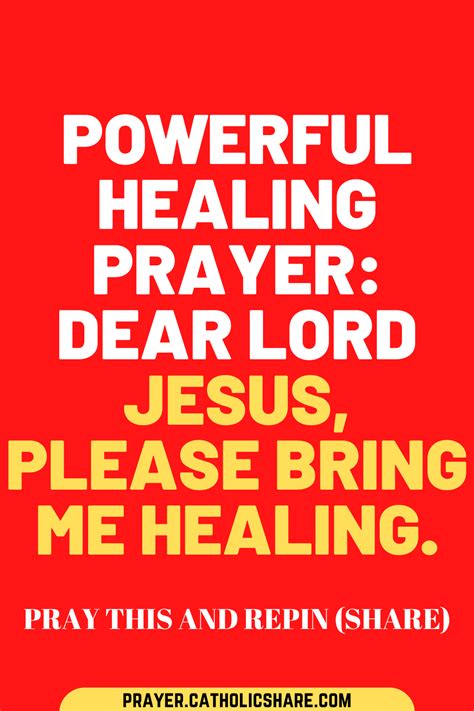 Powerful healing prayer dear lord jesus please bring me healing – Artofit