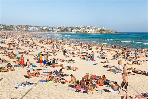 - Bondi beach crowded by tourists | Royalty Free Image