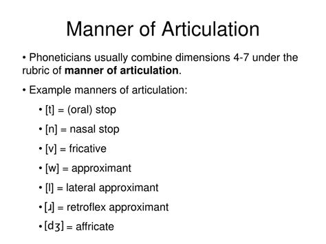 PPT - Place of Articulation PowerPoint Presentation, free download - ID ...