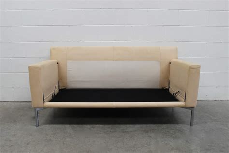 Rare Immaculate Walter Knoll "Jason 390" 3-Seat Sofa Bed in Cream Leather - Lord Browns Furniture