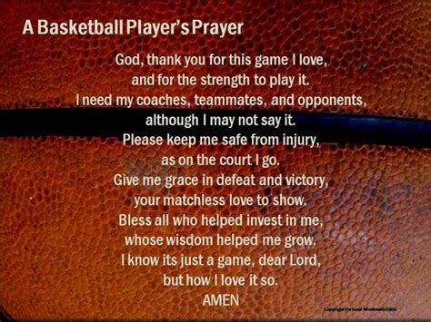 Athlete's Basketball Prayer Basketball Poem Pre-game - Etsy