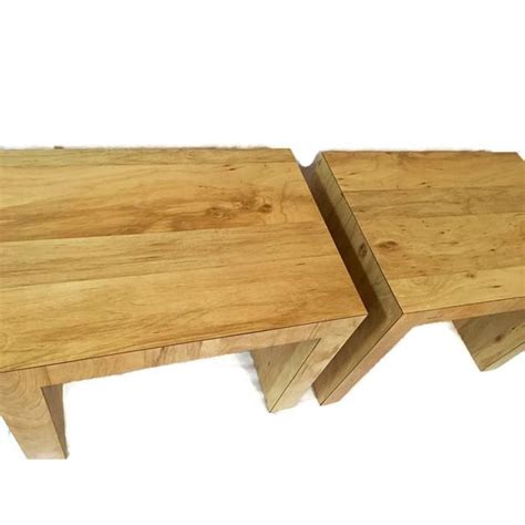 Vintage Modern Parsons Side Tables - A Pair | Chairish