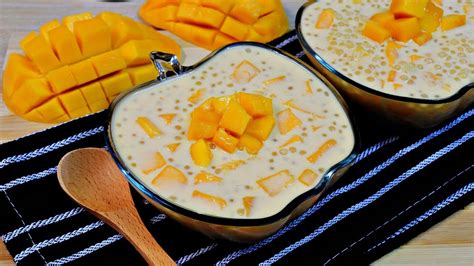 Mango Sago With tapioca pearls (Mango Milk Pudding) - YouTube