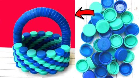 DIY Basket with Plastic Bottle Caps II Best out of Waste II Bottle Cap Crafts ideas - YouTube