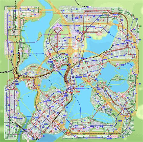 Westvalley - 190k - Transport City Map : CitiesSkylines | City layout, City skylines game, City ...