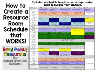 How to Create a Resource Room Schedule by Easy Peasy Resources | TpT