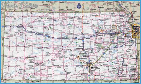 State Of Kansas Map - TravelsFinders.Com