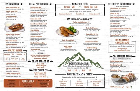 Wolfies Grill - Geist menu in Indianapolis, Indiana, USA