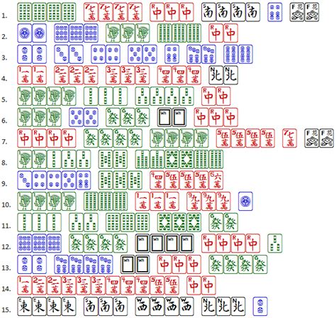 Printable Mahjong Hands