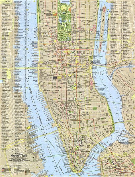 Tourist Manhattan Map - USA Regions - Map Archive - Wall Maps