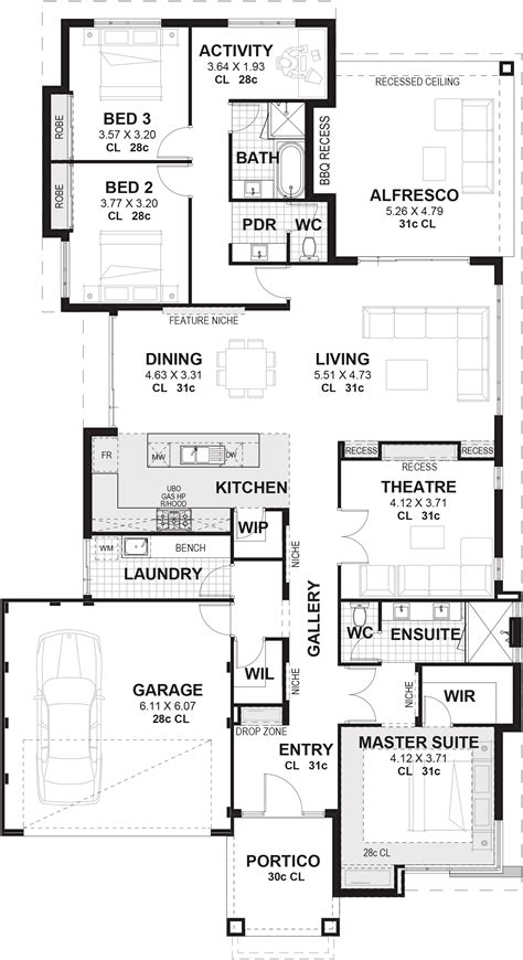 3 Bedroom 2 Bath House Plans 1 Story - Modern Home Plans