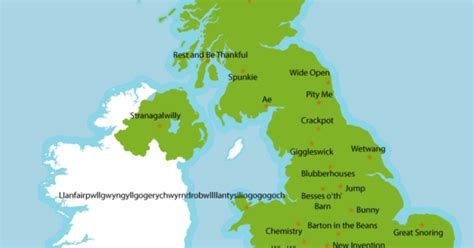 Uk Funny Place Names Map - Vanya Jeanelle