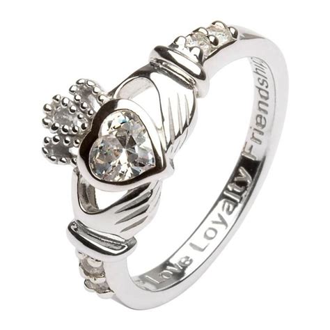 April Birthstone Claddagh Ring - Claddagh Rings - Rings from Ireland