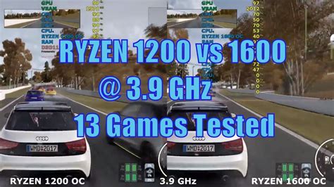 Ryzen 1200 Overclock vs Ryzen 1600 OC 3.9 GHz using GTX 1060 - YouTube