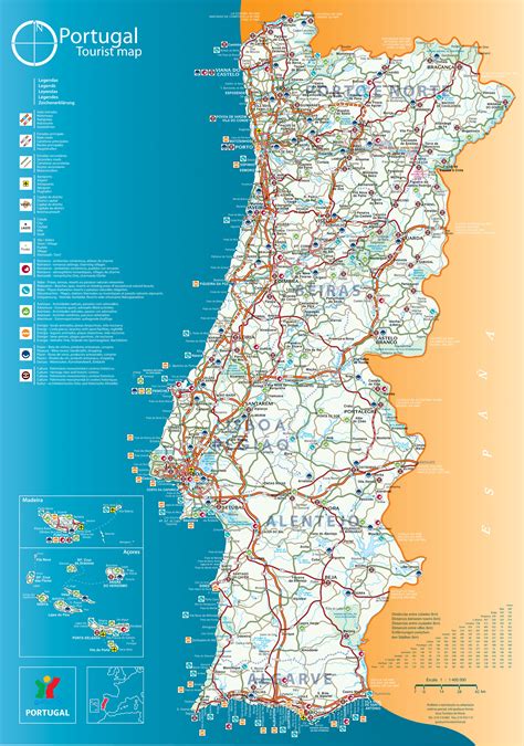 Tourist map of Portugal - Portugal • mappery