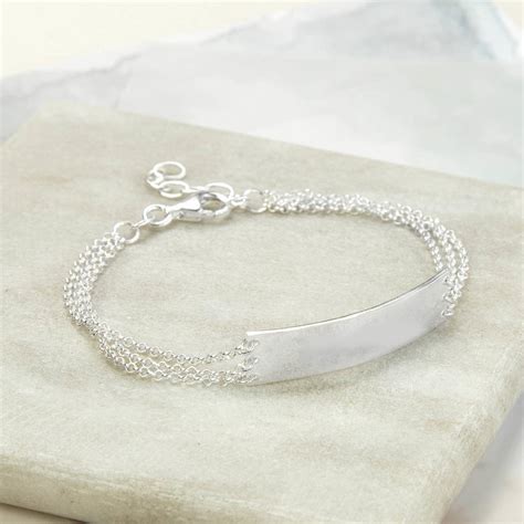 Engravable Sterling Silver Chain Bracelet By Martha Jackson Sterling Silver