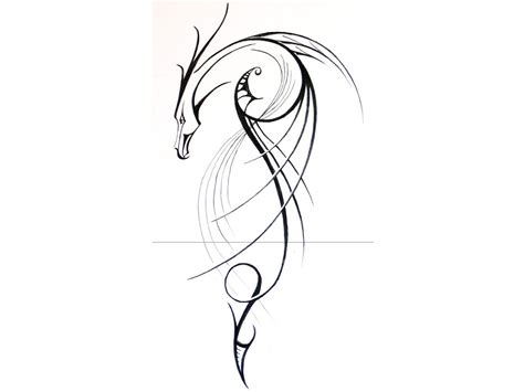 Simple Dragon Line Drawing at PaintingValley.com | Explore collection ...