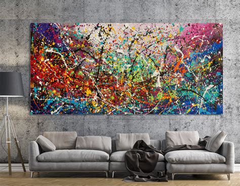 Buy Original Oil Paintings Jackson Pollock Style Large Modern Art for ...