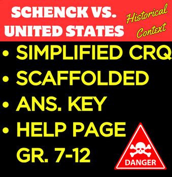 Schenck vs. United States (1919)- Historical Context/Circumstance CRQ