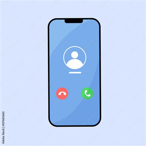 Cartoon phone with incoming call on display flat vector illustration. Mobile user interface ...