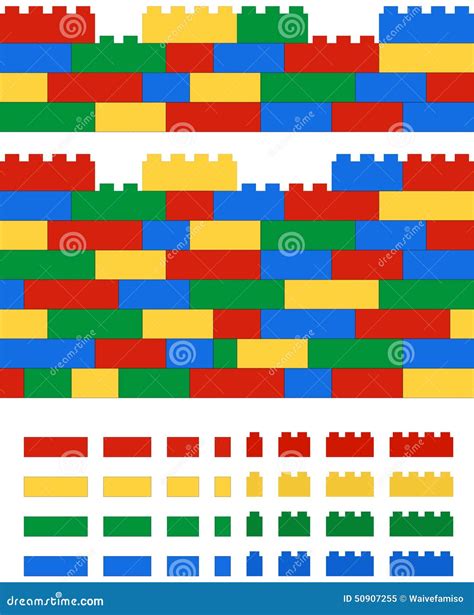 Realistic 2D Vector Lego Wall Stock Vector - Image: 50907255