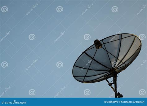 Satellite Dish with Blue Sky Stock Photo - Image of communicate ...