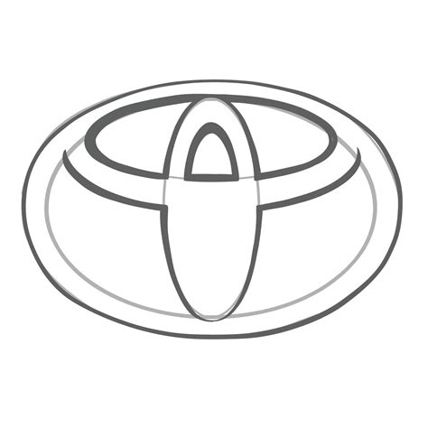 How to draw a Toyota logo - Sketchok easy drawing guides