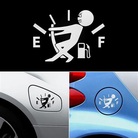 1 Pcs Funny Car Sticker Pull Fuel Tank Pointer To Full Hellaflush Reflective Vinyl Car Sticker ...