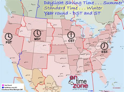 OnTimeZone.com Time zones for the USA and North America