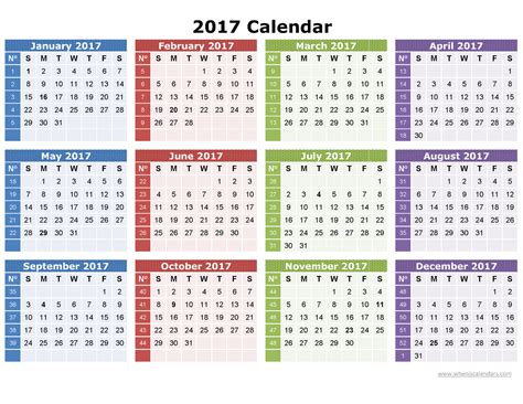 2017 Year Calendar Wallpaper: Download Free 2017 Calendar by Month ...