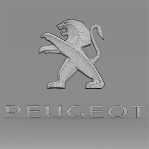 peugeot logo 3D Model in Parts of auto 3DExport