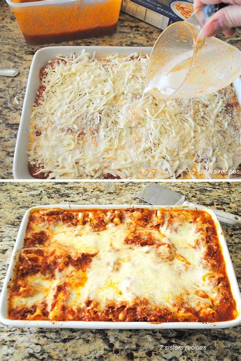 How to Make Lasagna with No Boil Noodles (1) - 2 Sisters Recipes by Anna and Liz